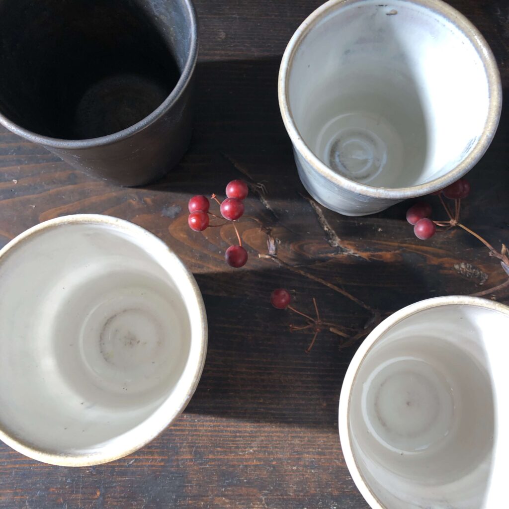 White tea cups